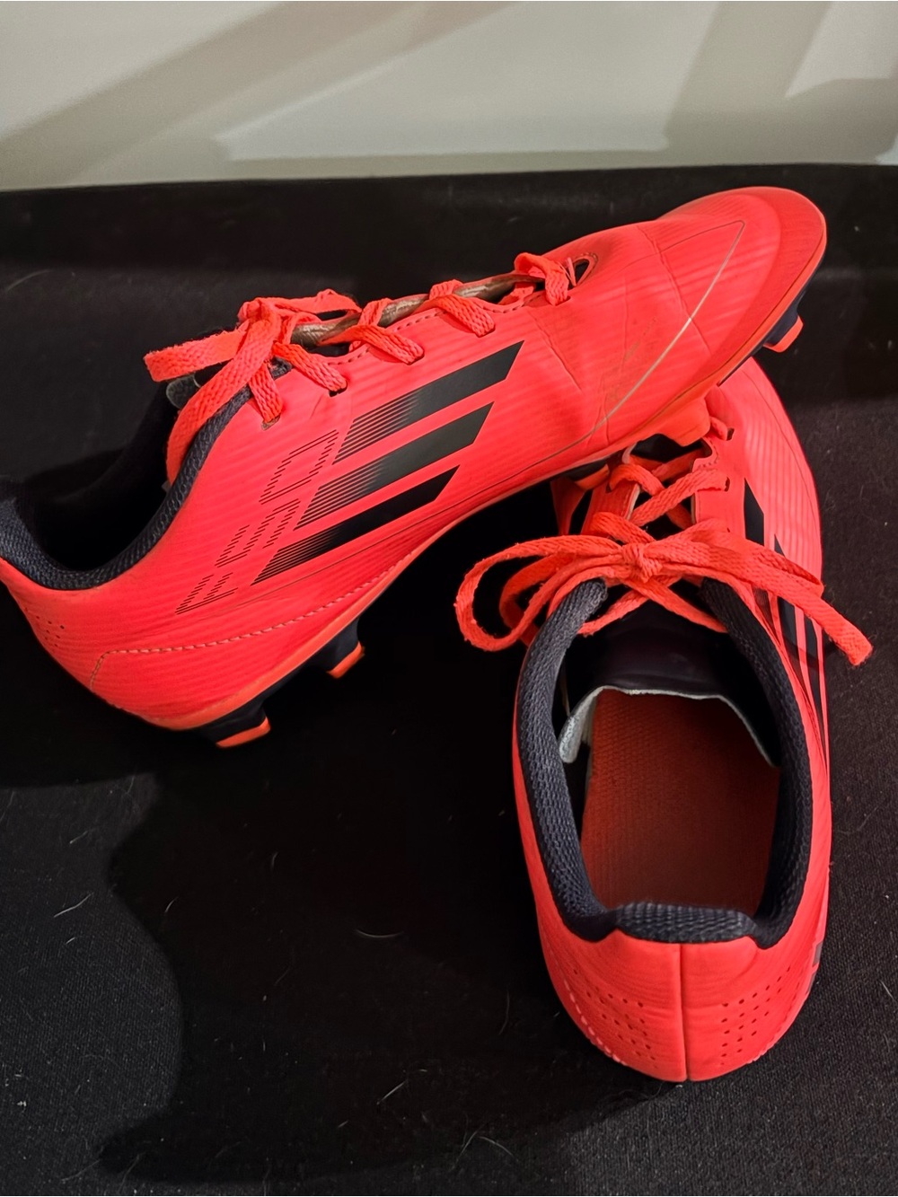 Adidas Kids Red/Turbo Orange Lace-Up Soccer Cleats